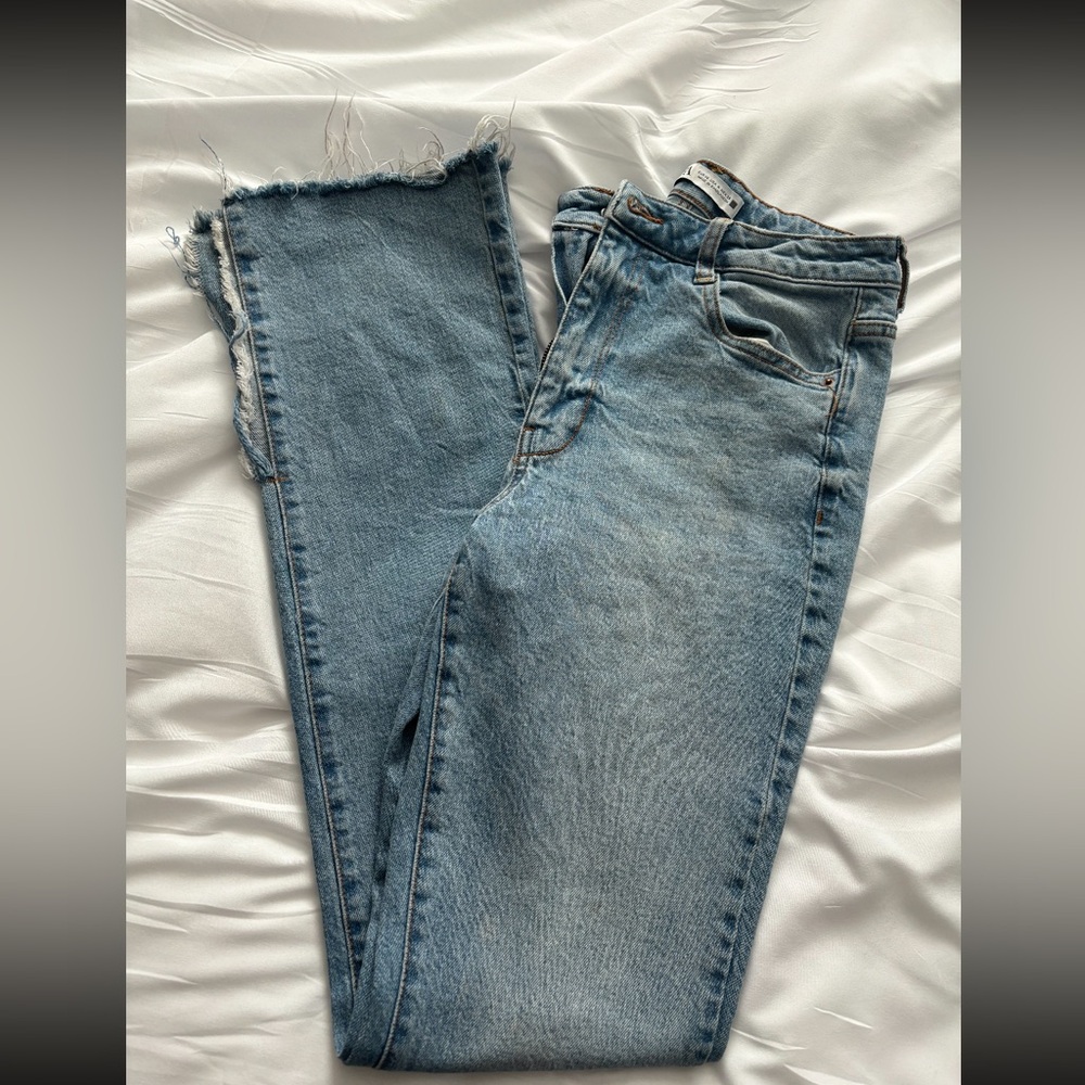 Zara straight leg open flare jeans